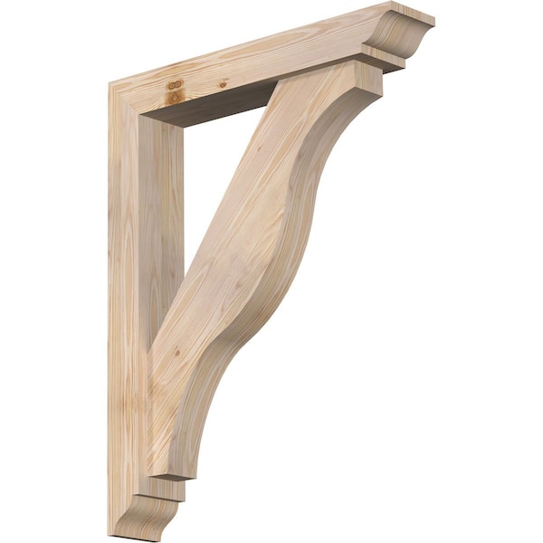 Ekena Millwork Funston Traditional Smooth Bracket w/ Offset Brace, Douglas Fir, 5 1/2"W x 30"D x 38"H BKT0604X30X38FST01SDF - main